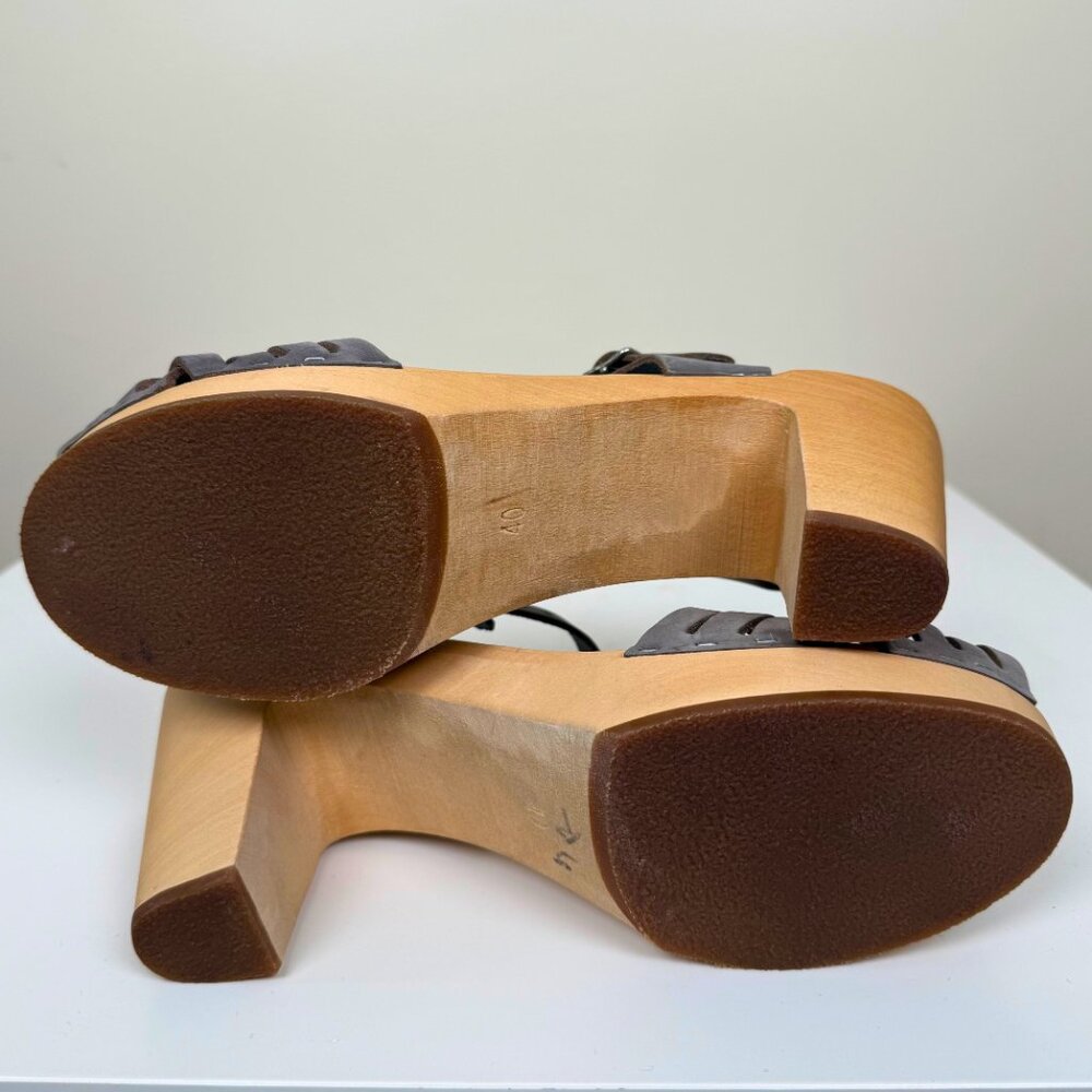 Swedish Hasbeens Gray Clog Sandals | Size 40 - image 4